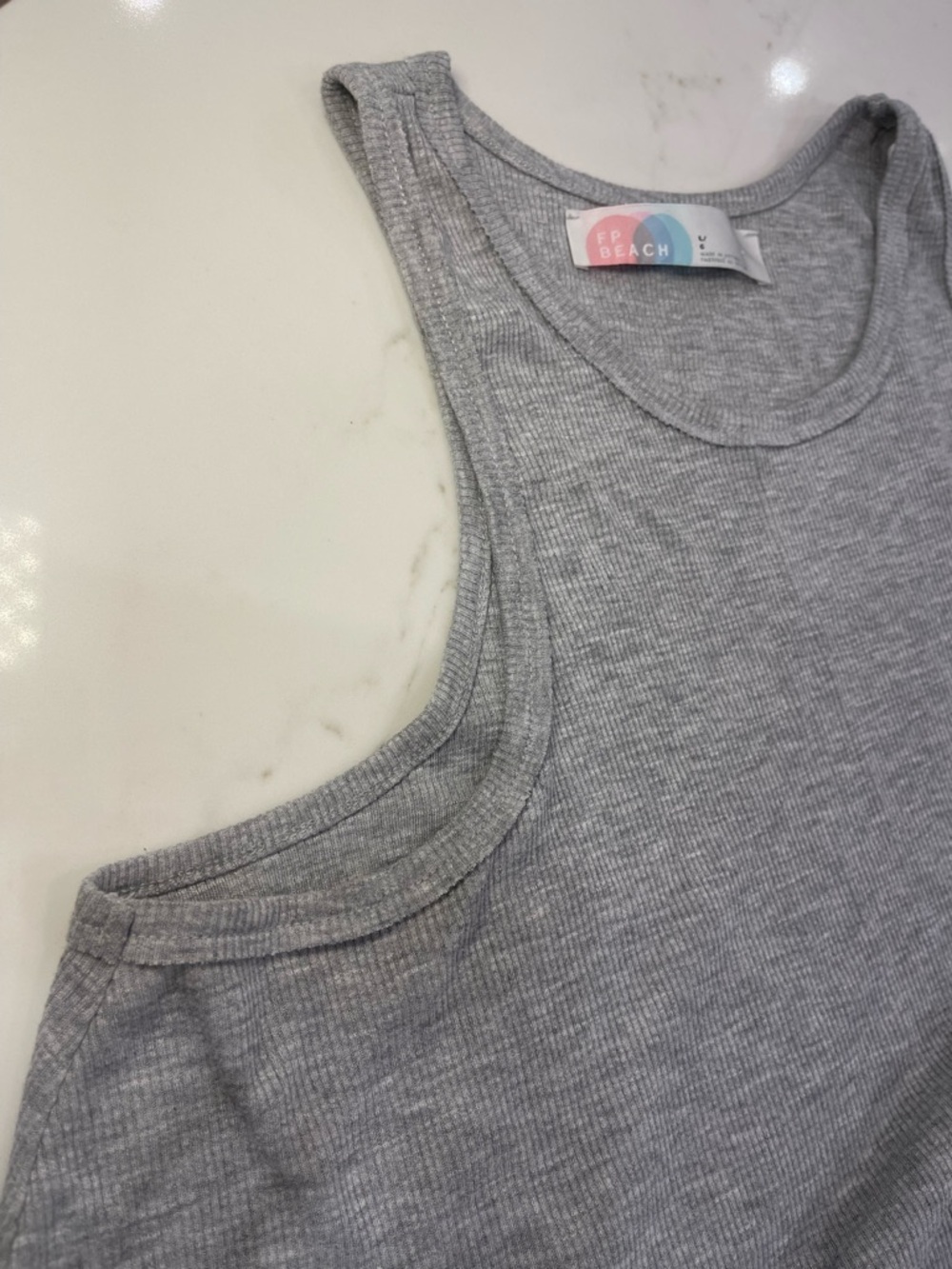 FP Beach Gray Ribbed Tank Cover Up - Picture 6 of 13